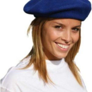 Serie Graffic BLACK BERET with cabillou 100% wool French style O/S